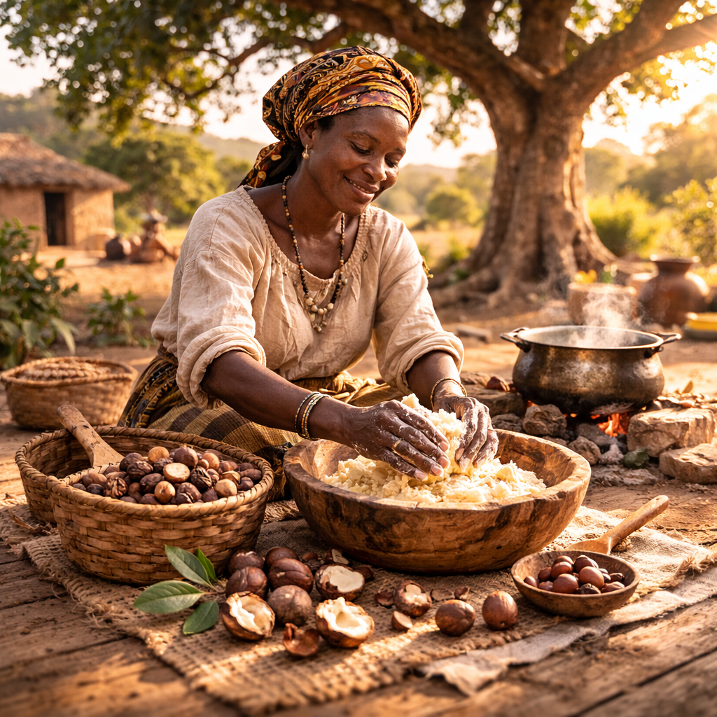Oraffinerat sheasmör – Djup återfuktning från Ghana
